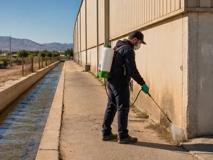 Contexto de inspección en Murcia, fotografía editorial exclusiva de plagas-murcia.com; no representa la sede, el equipo ni un trabajo de Sanimur